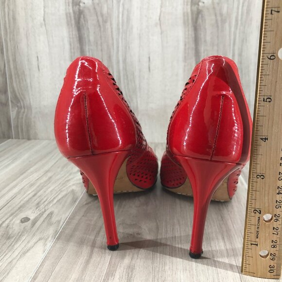 Corso Como Heels Womens 8.5M Red Patent Leather Slip On Pumps - Picture 8 of 11